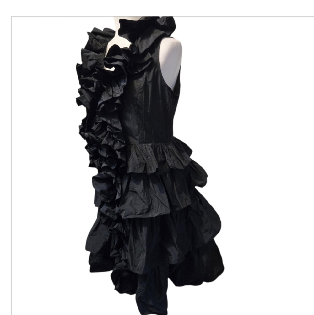 Samuel Dong Black Ruffled Dress - Picture 11 of 11